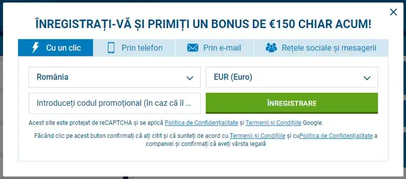 1xBet Inregistrare - cum sa iti creezi cont